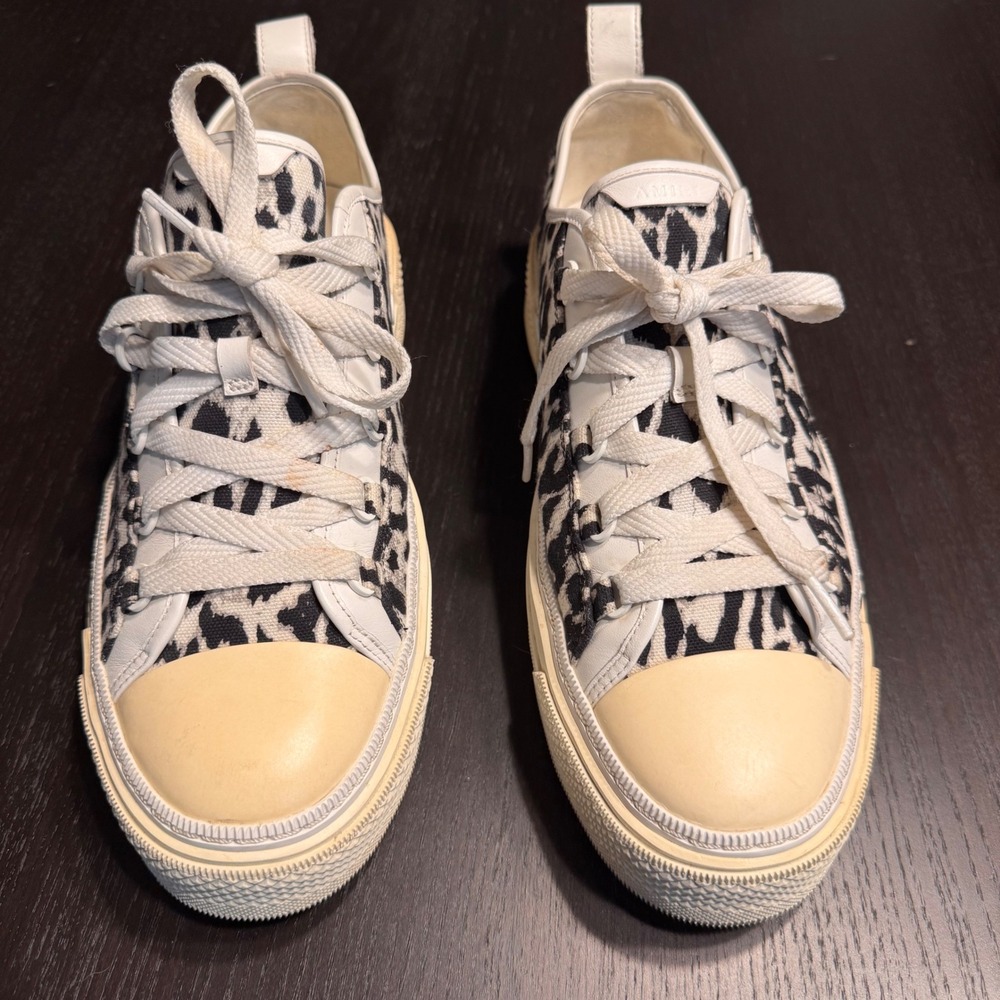 Amiri MA-1 Leopard Print Canvas Sneakers Mens Size 44 PF22MFS013